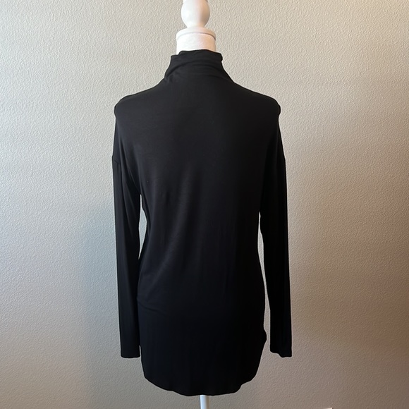 Amazon Daily Ritual Ladies Black Mock Neck Long Sleeve Tissue T Shirt Size Small - Picture 4 of 8